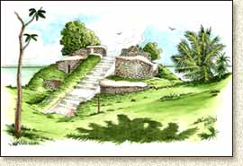 Mayan illustration of Cerros by Steve Radzi
