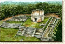 Mayan illustration of Mayapan by Steve Radzi