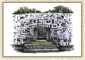 Illustration of Maya Temple by Steve Radzi