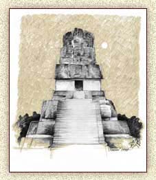 Illustration of Maya Temple by Steve Radzi
