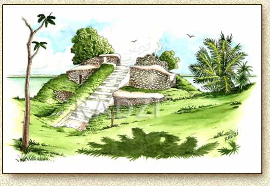 Mayan illustration of Calakmul by Steve Radzi
