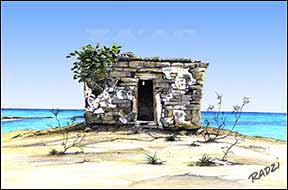 Maya Illustrations and Drawings of Ruins, Temples and Structures by Steve Radzi