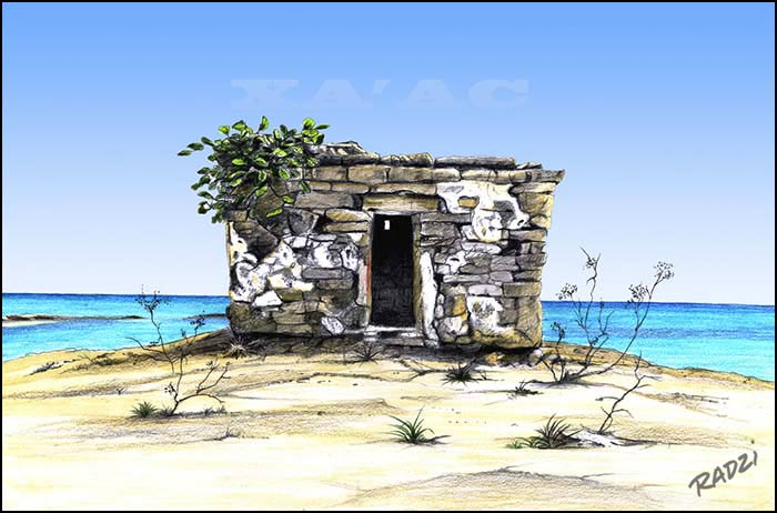 Steve Radzi illustrations of Maya structures