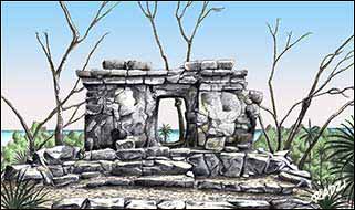 Maya Illustrations and Drawings of Ruins, Temples and Structures by Steve Radzi