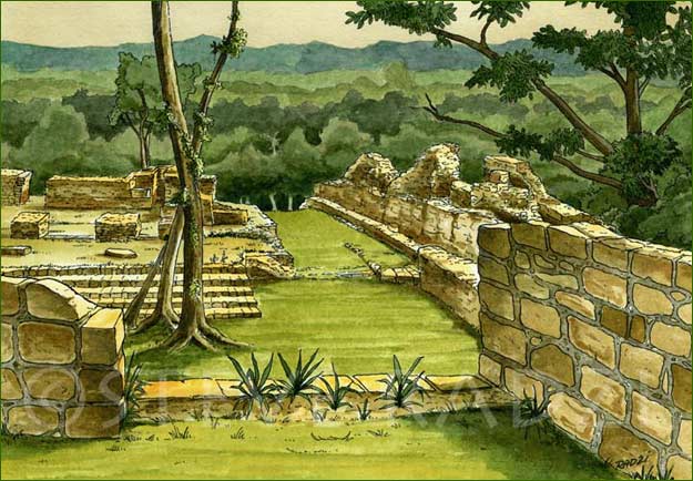 Yaxchilan Illustration by Steve Radzi