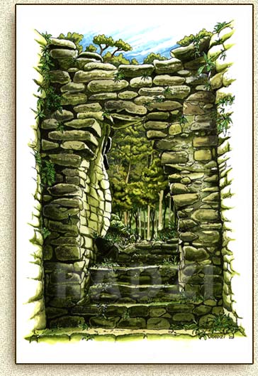 Mayan illustration of Caracol by Steve Radzi