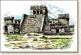 Maya Ruins illustrated by Steve Radzi
