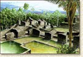 Mayan illustration of Es Carelas by Steve Radzi