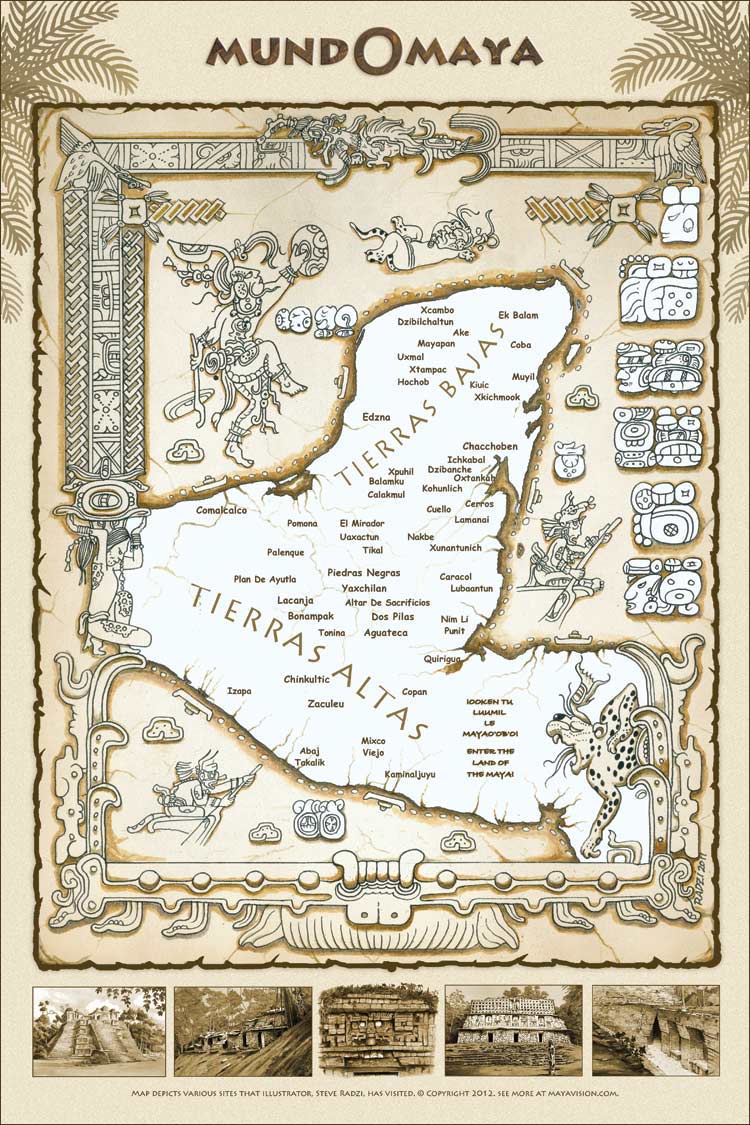 Steve Radzi Illustrated Map of Yucatan