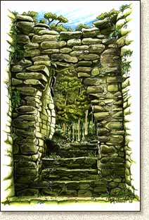 Mayan illustration of Caracol by Steve Radzi