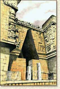 Mayan illustration of Uxmal by Steve Radzi