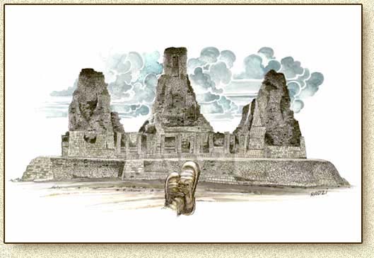 Mayan illustration of Calakmul by Steve Radzi